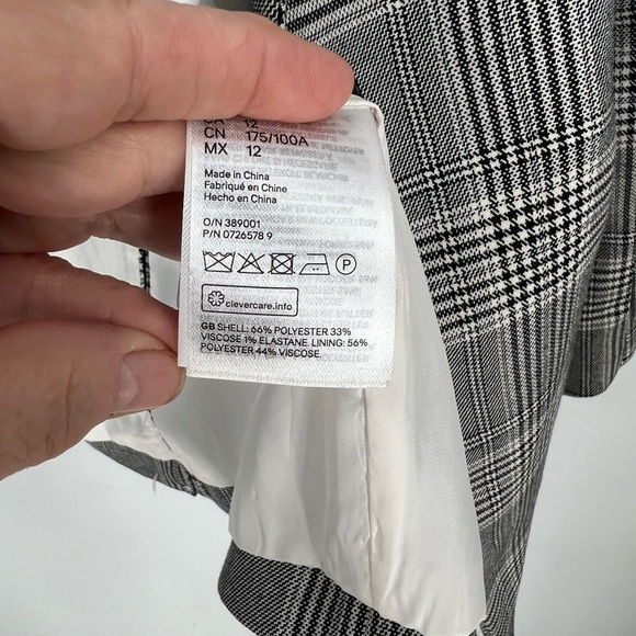 H&M Gray and White plaid blazer/Jacket 12 - Picture 11 of 11